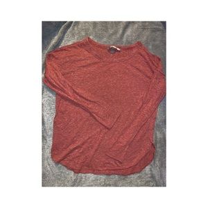 Forever 21 Long Sleeve Marled Coral Top